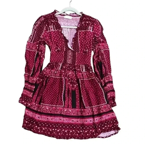 Altar'd State Dresden Fit and Flare Patchwork Print Mini Dress Size XS - Picture 2 of 7